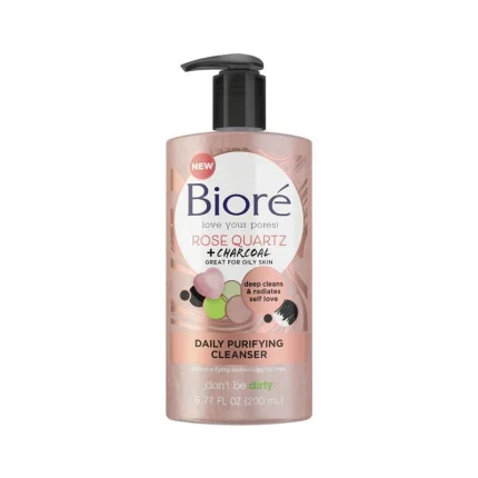 Biore Rose & Charcoal Daily Purifying Cleanser - 200ml