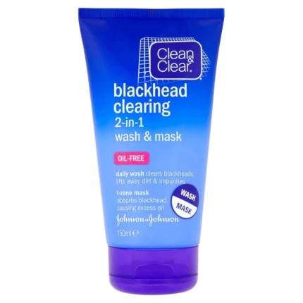 Clean & Clear Black Head Clearing 2-in-1 Wash & Mask - 150ml