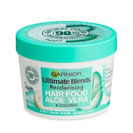 Garnier Ultimate Blends Hair Food, Aloe Vera 3-in-1 Normal Hair Mask Treatment, 390 Ml