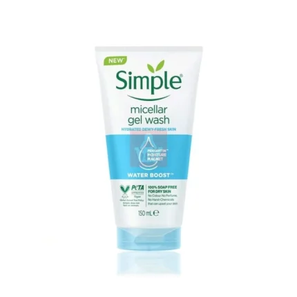 Simple Water Boost Micellar Gel Face Wash For Dry & Sensitive Skin 150ml